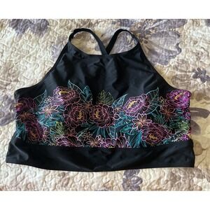 Torrid Women's‎ Plus Size 3 (3X) Black/Pink/Turquoise Halter Swimsuit Top